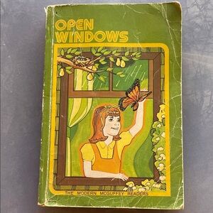 Open Windows Book with Green Cover